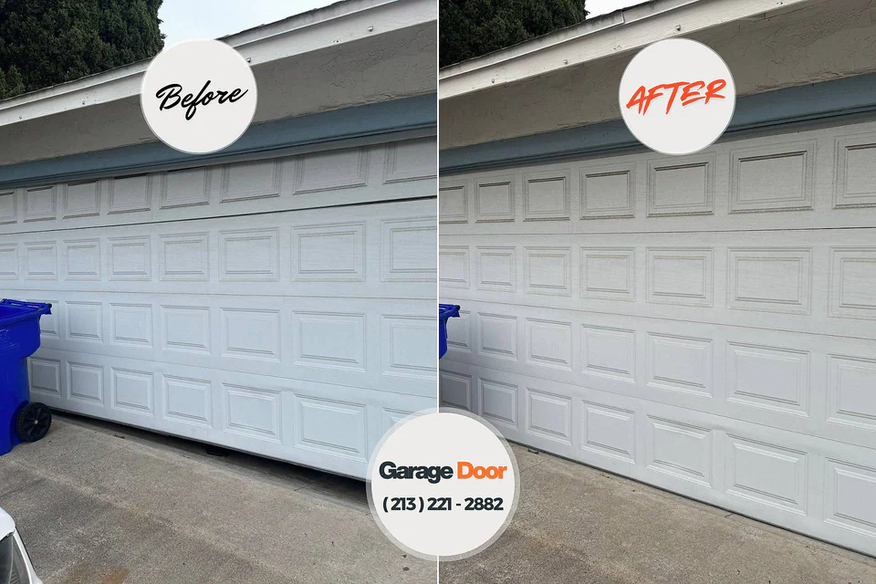 Before and after: garage door repair Wollochet, WA